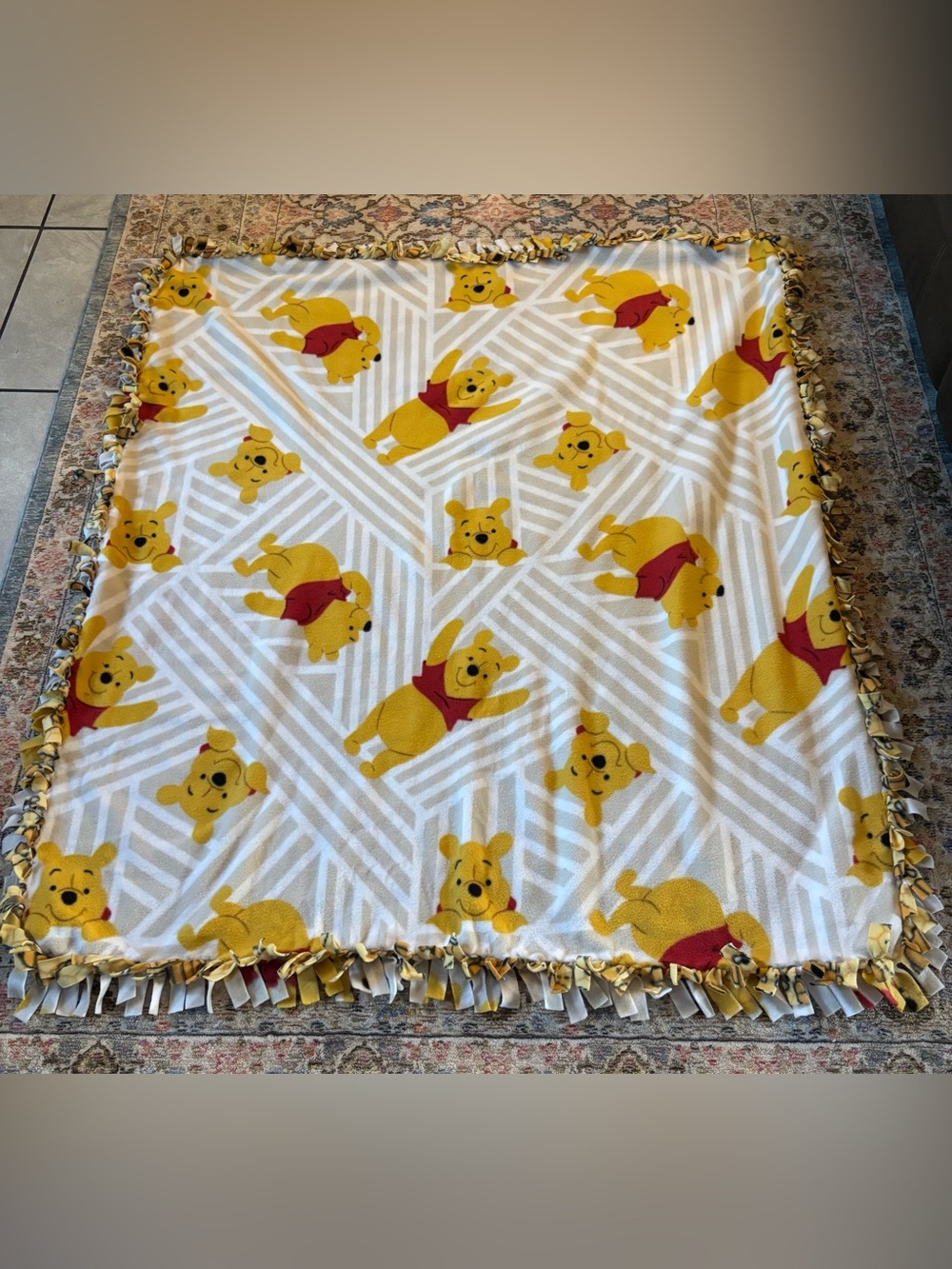 Winnie The Pooh Handmade Tie Blanket